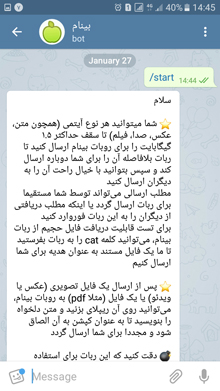 حذف نام فرستنده پیام در تلگرام از طریق binam_bot@