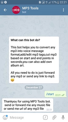 آموزش تبدیل mp3  به voice  از طریق ربات تلگرام mp3toolsbot