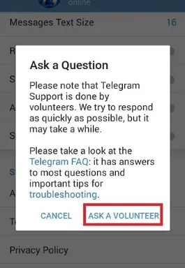 خروج از ریپورت تلگرام (Telegram Report) با درخواست رفع ریپورت از طریق چت با پشتیبانی
